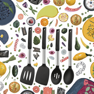 Espátulas de cocina de silicona ecológicas multicolores, espátulas resistentes al calor, cucharas y cucharas flexibles para uso diario en la cocina - Product Image 3