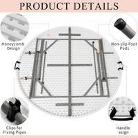 Table à manger pliante en plastique moderne et durable, blanche, pour l'extérieur, événements, banquets, traiteur, jardin, hôtel, Chine