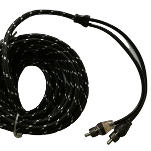 Alta Qualidade Car Audio & <span class=keywords><strong>Amp</strong></span> Vídeo RCA Cabo Duplo Shields 1.5m 2M-2M Nylon Trançado Expandir Manga - Product Image 5