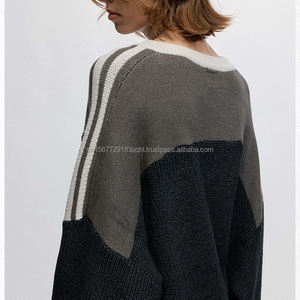 Jersey de Rugby Jacquard con Estampado Desgastado, Cuello en V, Estilo Casual, para Todas las Temporadas - Product Image 6