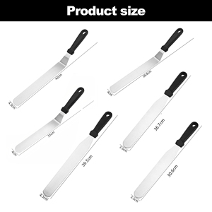 Spatule professionnelle inclinée en acier inoxydable pour la décoration de gâteaux, avec manche en plastique, pour glaçage et décoration - Product Image 2