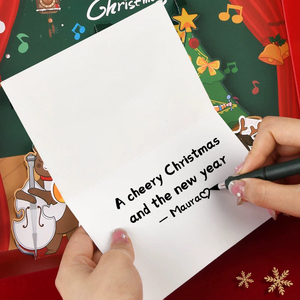 Cartes de vœux de Noël personnalisées en gros, cartes de vœux premium exquises d'une page, cartes de message de bénédiction, cartes postales - Product Image 2