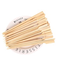 Brochettes Teppo en bambou naturel, couverts jetables en bambou, logo personnalisé, surface lisse, pics à brochettes type pagaie