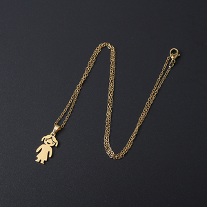 Collana con Ciondolo Personalizzato in Acciaio Inossidabile Placcato Oro 18K, Vendita all'Ingrosso - Product Image 2