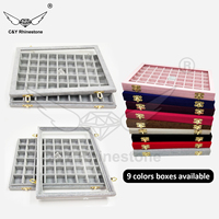 CY Customize Nouveau Kit de 54 styles de strass en verre pour nail art, pierres fantaisie mixtes, à dos plat et rond