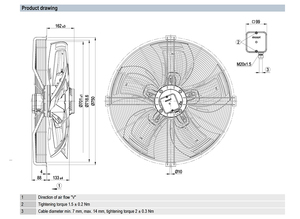 Ventilador axial de CA de 710 mm ebm-papst S6D710-BH01-09, ventilador de refrigeración industrial de alta resistencia para sistemas HVAC y torres de enfriamiento - Product Image 2