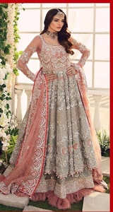 -New--Stylish--<b>Bridal</b>-<b>Jacket</b> with Lehenga with Elegant Embellished in crystal glass beads stone work for Wedding=2021 - Product Image 2