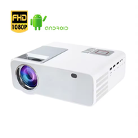 Mini projecteur LCD intelligent pour maison connectée Android 9.0, 1080P 4K LED 350 Lumens 8 Go, portable de poche, WiFi 2.4G/5G, effet 3D intégré