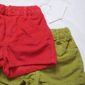 <span class=keywords><strong>Pantaloncini</strong></span> in velluto a coste per bambine, tinta unita rosso e verde, moda autunno 2026, all'ingrosso - Product Image 6