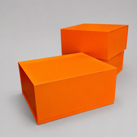 Boîte cadeau magnétique pliable de luxe en papier mat pour cadeaux électroniques, souvenirs de vacances, fournisseur de boîtes en papier orange personnalisées
