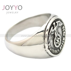 Benutzerdefinierte Antiken Freiheit Runde Ringe Retro Edelstahl Männer <span class=keywords><strong>Ring</strong></span> Schmuck - Product Image 3