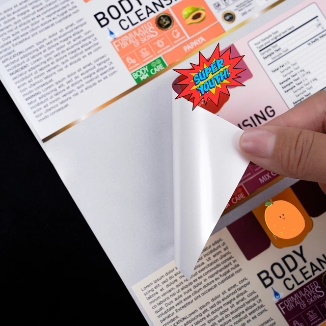 Customized Waterproof Self-Adhesive Color Printed Cosmetic Sticker Labels Perfume Bottles Skincare Coated Paper Rectangular
