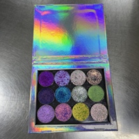 Personnalisé Vegan De Luxe Scintillant Duochrome Multi Chrome Holographique Pigment Libre Palette D'ombres À Paupières Pressées