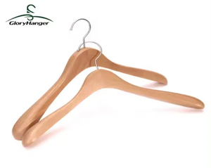 Cintres de qualité supérieure Cintres en bois massif naturel Logo personnalisé Boutique <span class=keywords><strong>Cintre</strong></span> de luxe pour manteau et costume avec épaule large - Product Image 6