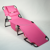 Chaise longue pliable portable pour piscine extérieure, chaise de plage, chaise de bronzage en métal avec trous pour le visage et les bras, réglable