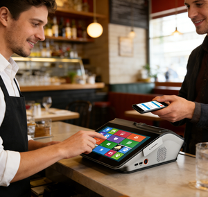 Sistema POS de pantalla táctil todo en uno <span class=keywords><strong>LongFly</strong></span>, terminal Pos de tableta de 11,6 pulgadas, plataforma de escáner 2D integrada para supermercado - Product Image 1