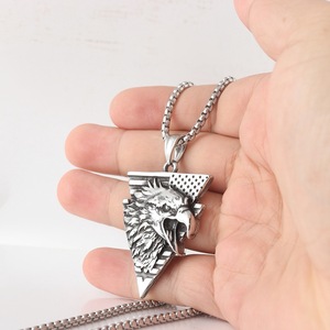 Yunnique – collier aigle en acier inoxydable pour hommes, pendentif au design géométrique, bijoux tendance, cadeau - Product Image 4