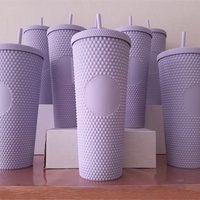 Gobelet réutilisable mat blanc 2026 INS Noël, à motifs ananas, avec couvercle et paille, personnalisable