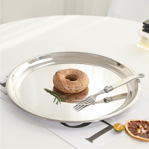 Stainless Steel Buffet Used <strong>Big</strong> <strong>Plates</strong> 30cm 34cm 38cm 40cm Round Dinner <strong>Plate</strong> Waiter's <strong>Serving</strong> Tray for Hotel Bar Restaurant - Product Image 4