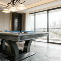 Mesa de Billar JuLai de 9 pies con Diseño Nuevo, Bolsillos de Cuero Genuino, Estructura de Madera Sólida - Mesa de Billar Personalizable con 3 Años de Garantía