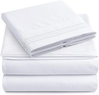 Ensemble de draps en coton brossé biologique Cloudland, 100% coton 300Tc, ensemble de draps de lit, draps en satin de coton