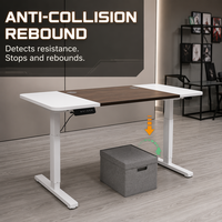 AOR Electric Lift Desk-Office/Computer/E-Sports Desk Split Board Design Extendable Customizable Color Wood Surface Metal Frame