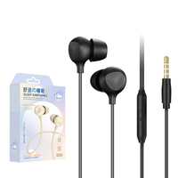 Écouteurs intra-auriculaires filaires confortables avec prise jack 3,5 mm, embouts en silicone, câble de 1,2 m, non-réducteurs de bruit, pour le sommeil, compatibles OEM/ODM