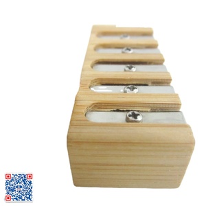 Aiguisoir de crayons multifonctions, cinq à 5 trous, <span class=keywords><strong>en</strong></span> <span class=keywords><strong>bois</strong></span> de bambou, pour l'école et le bureau - Product Image 4