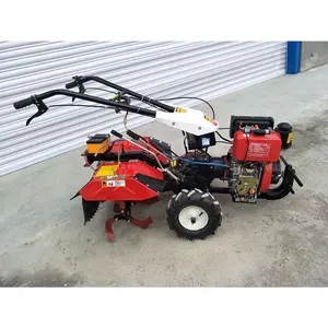 Tractor with rotary tiller motozappe rotavator occasion motoazada motocoltivatore agriculture trencher machine