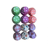 100 pièces/lot, 12 lots emballés, couleur et taille personnalisées, papier anti-graisse pour cupcakes et muffins