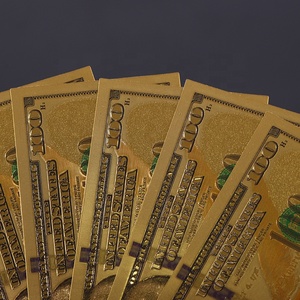 Cien billetes de dólar Juegos chapados en oro <span class=keywords><strong>Película</strong></span> Prop Suministros para fiestas Billetes de recuerdo Dólar de EE. UU. <span class=keywords><strong>Dinero</strong></span> de utilería de plástico - Product Image 5