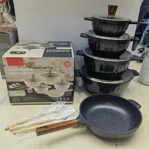 Nhôm 15 cái không dính <span class=keywords><strong>Cookware</strong></span> Set nấu ăn chậu Set với đồ dùng nhà bếp hộ gia đình bán buôn - Product Image 2