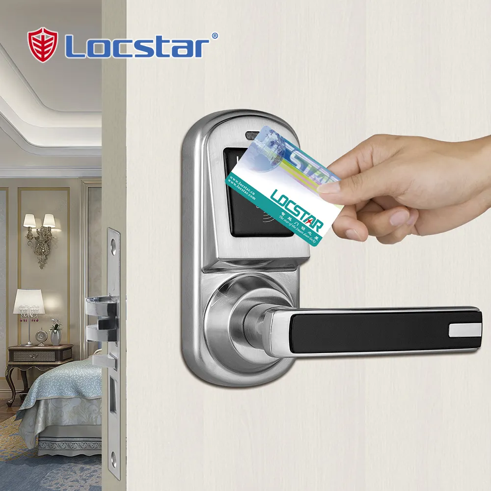 Locstar ล็อคโมเต็ลประตูบัตรอิเล็กทรอนิกส์,ล็อคการ์ด RF Nfc โลหะผสมสังกะสีสำหรับโรงแรมขนาดเล็ก
