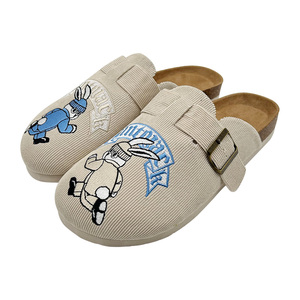 Custom Corduroy Cork Foot Bed <strong>Clogs</strong> for <strong>Men</strong> Women Mules with Arch Support Adjustable Buckle Corduroy Cork <strong>Clogs</strong> - Product Image 1