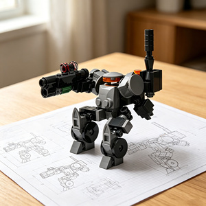 Patrol Trooper No 4 DIY Mecha Robot Building <b>Blocks</b> Bricks Set STEM Educational Construction Assembly Toy Kit For Kids Boys Gift - Product Image 3