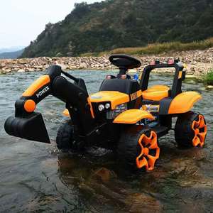 Excavatrice électrique pour enfants, jouet pour garçons de 5 à 7 ans, grand véhicule de construction avec godet et lumières - Product Image 2