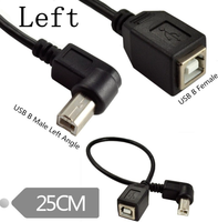 90-Grad-USB-B-Buchse auf Typ-B-Stecker Kurzes Verlängerungskabel für Scanner Mobile Festplatte