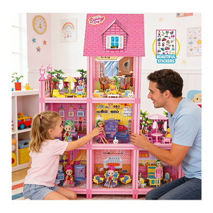 Casa de Muñecas de Lujo para Niñas con Piscina, Tobogán, Ascensor, Balcón, Dormitorio y Muebles, Juego de Imitación, Regalo para Niñas - Product Image 4