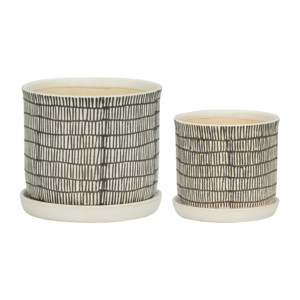 Set di Vasi in Ceramica Moderni per Piante da Interno ed Esterno, Decorazione per Piante Grasse e da Appartamento con Sottovasi - Product Image 1