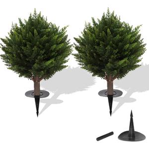 Juego de Dos Topiarios de Ciprés Realistas de 15.7 Pulgadas Resistentes a los Rayos UV, Ideales para Graduaciones, Añaden Volumen a Cualquier Espacio, Hecho en China - Product Image 1
