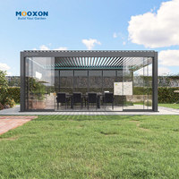 Pergolas motorisées en aluminium Mooxon pour l'extérieur, toit commutable, pergola bioclimatique pour patio, gazebo en aluminium facile à assembler, abris pour voitures