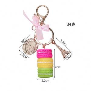 马卡龙蛋糕埃菲尔铁塔食品钥匙扣蝴蝶结汽车钥匙圈包钱包吊坠食品钥匙扣 - Product Image 3