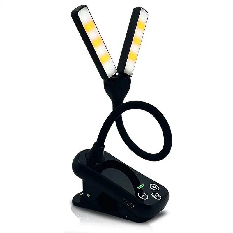 Tipo-c Carregamento 2 Braço Duplo Flexível Clip na mini luz de leitura led para livro