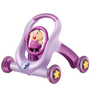 Mainan kereta dorong bayi kursi geser anak-anak, alat bantu jalan multifungsi anti Gulung