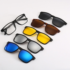 Lunettes de soleil polarisées unisexes TR90 à monture ovale et cinq verres, protection UV400, tendance, pour la conduite et la pêche, avec étui en cuir et logo - Product Image 5