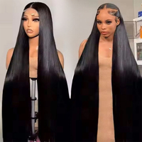 Perruque Lace Front en Cheveux Humains Vietnamiens en Gros, Dentelle HD Transparente, Sans Colle, Cheveux de Bébé, Cheveux Vierges Lisses, Personnalisable pour Femmes