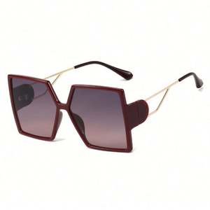 Vente en gros de lunettes de soleil tendance vintage pour femmes, grandes montures, UV400, lunettes carrées pour femmes, 2021 - Product Image 5