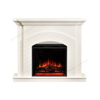 Cheminée électrique décorative à LED avec effet de flamme artificielle, télécommande, induction, insert de foyer électrique, fausse cheminée électrique avec manteau de cheminée