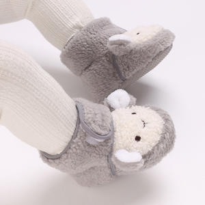 New Born Baby Sock Shoes Winter Girl <strong>Hook</strong> &amp; <strong>Loop</strong> Closure High Quality Booties/socks Toddles Fleece Shoes - Product Image 2