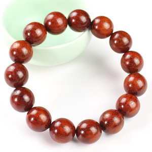 Blood Sandalwood <b>Bracelet</b> 15Mm Round <b>Beads</b> Natural Wood Jewelry For <b>Men</b> Women Everyday Wear - Product Image 3